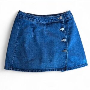 Blue Denim Button Skirt